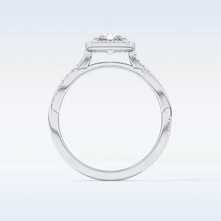 1.21 CT Halo & Pave Engagement Ring Featuring Radiant Moissanite