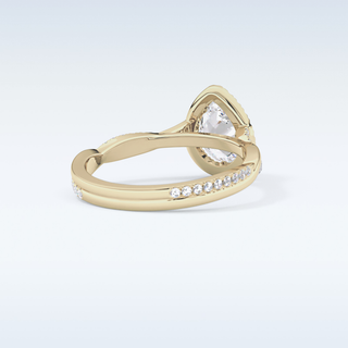 0.81 CT Halo & Pave Engagement Ring Featuring Pear Moissanite