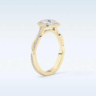 0.81 CT Halo & Pave Engagement Ring Featuring Pear Moissanite
