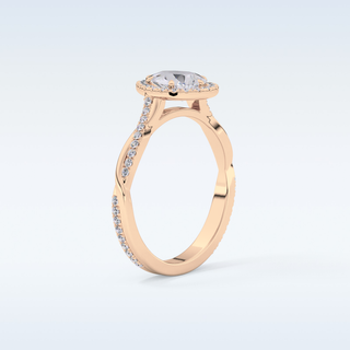0.81 CT Halo & Pave Engagement Ring Featuring Pear Moissanite