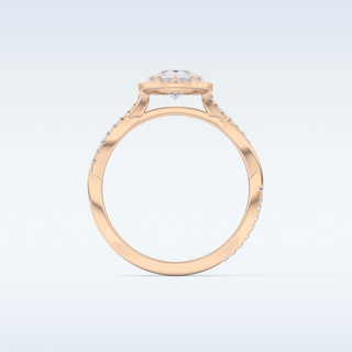0.81 CT Halo & Pave Engagement Ring Featuring Pear Moissanite