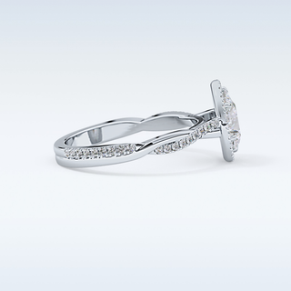 0.81 CT Halo & Pave Engagement Ring Featuring Pear Moissanite