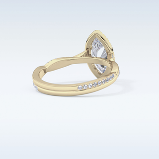 0.86 CT Halo & Pave Engagement Ring Featuring Marquise Moissanite