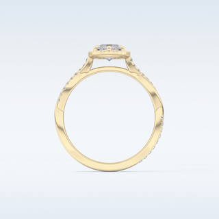 0.86 CT Halo & Pave Engagement Ring Featuring Marquise Moissanite