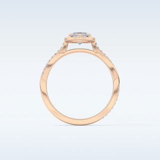 0.86 CT Halo & Pave Engagement Ring Featuring Marquise Moissanite