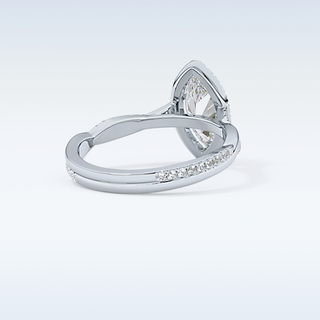 0.86 CT Halo & Pave Engagement Ring Featuring Marquise Moissanite