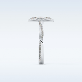 0.86 CT Halo & Pave Engagement Ring Featuring Marquise Moissanite