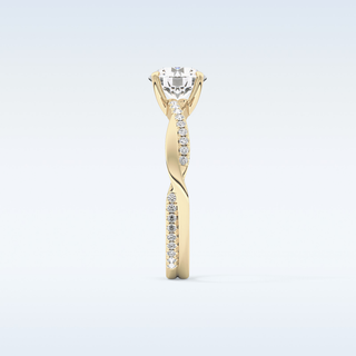1.03 CT Criss Cross & Pave Engagement Ring Featuring Round Moissanite