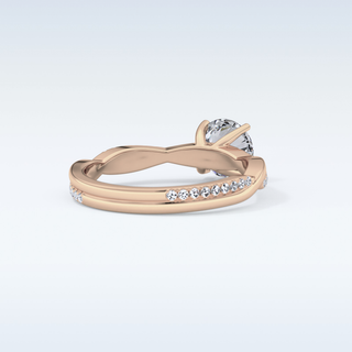 1.03 CT Criss Cross & Pave Engagement Ring Featuring Round Moissanite