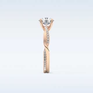 1.03 CT Criss Cross & Pave Engagement Ring Featuring Round Moissanite