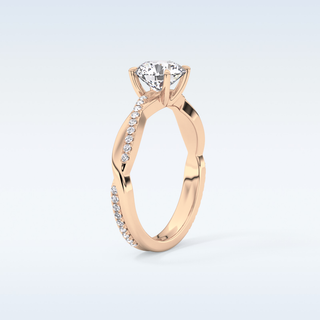 1.03 CT Criss Cross & Pave Engagement Ring Featuring Round Moissanite