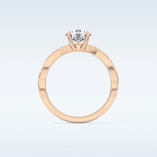 1.03 CT Criss Cross & Pave Engagement Ring Featuring Round Moissanite