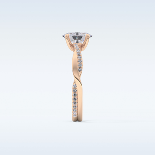 0.83 CT Criss Cross & Pave Engagement Ring Featuring Oval Moissanite