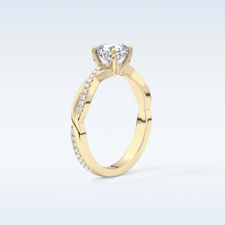 0.86 CT Criss Cross & Pave Engagement Ring Featuring Cushion Moissanite