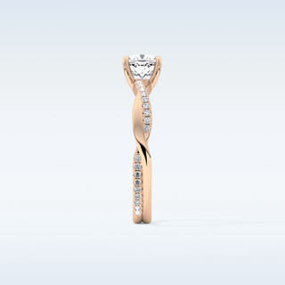 0.86 CT Criss Cross & Pave Engagement Ring Featuring Cushion Moissanite