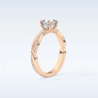 0.86 CT Criss Cross & Pave Engagement Ring Featuring Cushion Moissanite