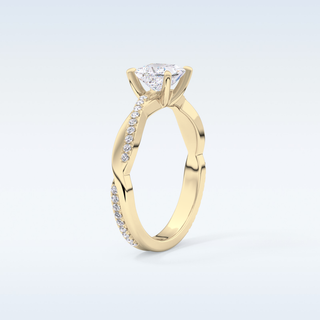 0.78 CT Criss Cross & Pave Engagement Ring Featuring Princess Moissanite