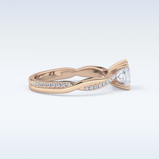 0.78 CT Criss Cross & Pave Engagement Ring Featuring Princess Moissanite