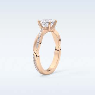 0.78 CT Criss Cross & Pave Engagement Ring Featuring Princess Moissanite