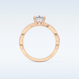 0.78 CT Criss Cross & Pave Engagement Ring Featuring Princess Moissanite