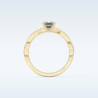 1.02 CT Criss Cross & Pave Engagement Ring Featuring Emerald Moissanite