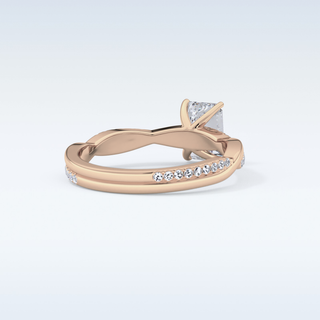 1.02 CT Criss Cross & Pave Engagement Ring Featuring Emerald Moissanite