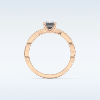 1.02 CT Criss Cross & Pave Engagement Ring Featuring Emerald Moissanite