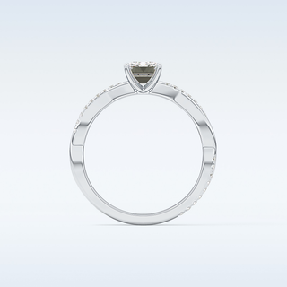 1.02 CT Criss Cross & Pave Engagement Ring Featuring Emerald Moissanite