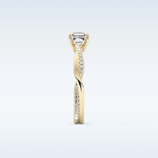 0.65 CT Criss Cross & Pave Engagement Ring Featuring Asscher Moissanite 10