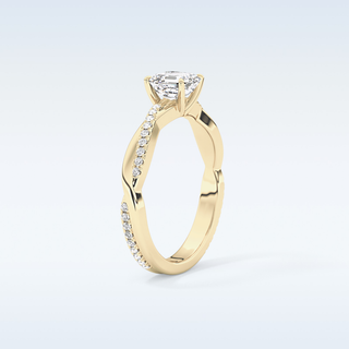 0.65 CT Criss Cross & Pave Engagement Ring Featuring Asscher Moissanite 11