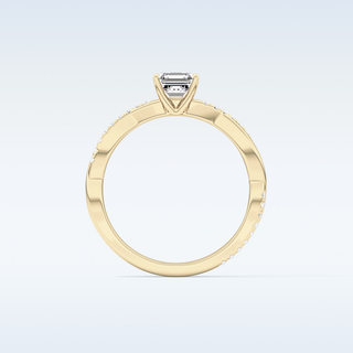 0.65 CT Criss Cross & Pave Engagement Ring Featuring Asscher Moissanite 12