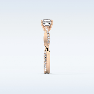 0.65 CT Criss Cross & Pave Engagement Ring Featuring Asscher Moissanite 16