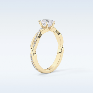 0.81 CT Criss Cross & Pave Engagement Ring Featuring Pear Moissanite
