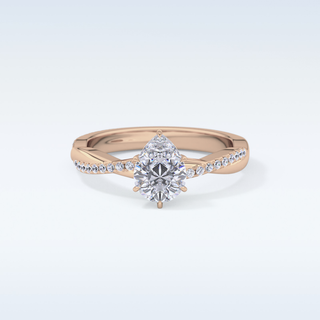 0.81 CT Criss Cross & Pave Engagement Ring Featuring Pear Moissanite