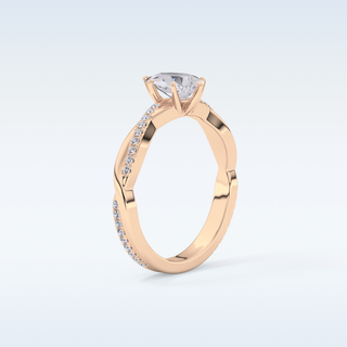 0.81 CT Criss Cross & Pave Engagement Ring Featuring Pear Moissanite