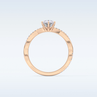 0.81 CT Criss Cross & Pave Engagement Ring Featuring Pear Moissanite