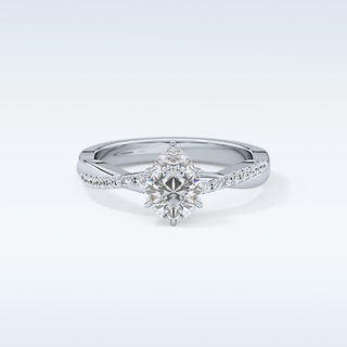 0.81 CT Criss Cross & Pave Engagement Ring Featuring Pear Moissanite
