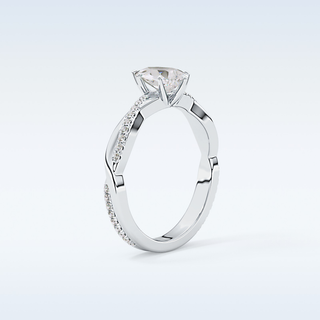 0.81 CT Criss Cross & Pave Engagement Ring Featuring Pear Moissanite