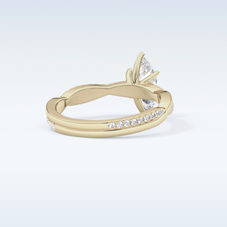 0.82 CT Criss Cross & Pave Engagement Ring Featuring Marquise Moissanite