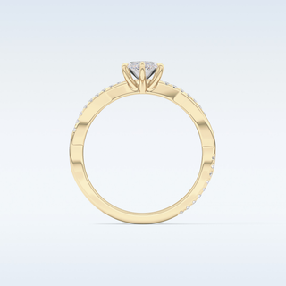 0.82 CT Criss Cross & Pave Engagement Ring Featuring Marquise Moissanite