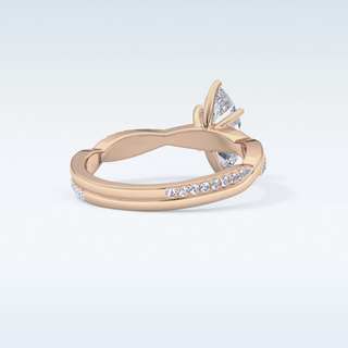0.82 CT Criss Cross & Pave Engagement Ring Featuring Marquise Moissanite
