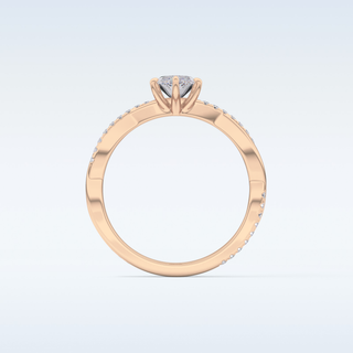 0.82 CT Criss Cross & Pave Engagement Ring Featuring Marquise Moissanite