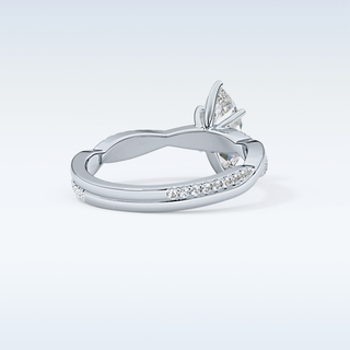 0.82 CT Criss Cross & Pave Engagement Ring Featuring Marquise Moissanite