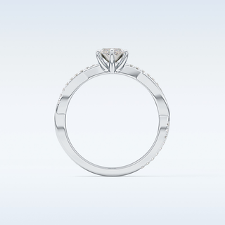 0.82 CT Criss Cross & Pave Engagement Ring Featuring Marquise Moissanite