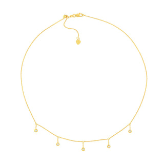 0.15 TCW Round Bezel Drop Moissanite Necklace 2