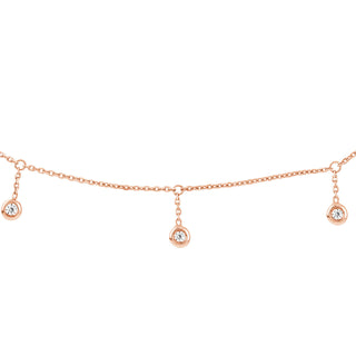 0.15 TCW Round Bezel Drop Moissanite Necklace 6