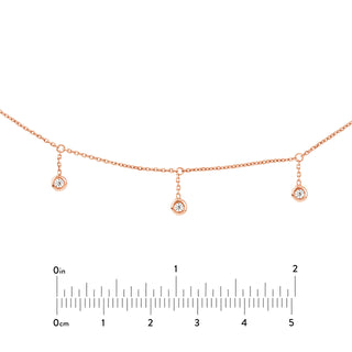 0.15 TCW Round Bezel Drop Moissanite Necklace 8
