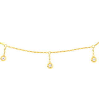 0.15 TCW Round Bezel Drop Moissanite Necklace 4