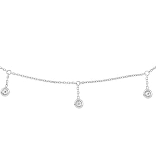 0.15 TCW Round Bezel Drop Moissanite Necklace 10