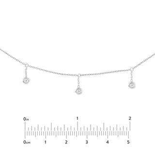 0.15 TCW Round Bezel Drop Moissanite Necklace 12